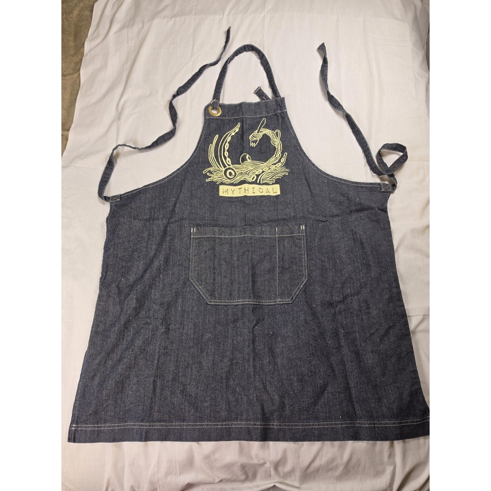 BlueCut Mythical Denim Bib Apron One Size Blue Cotton Unisex Kitchen Chef USA